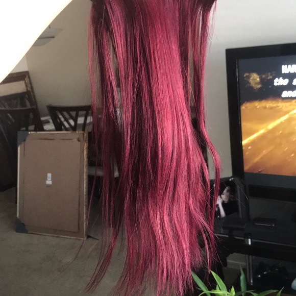 Accessories 100human Hair 14 Inch Dark Red Extensions Poshmark